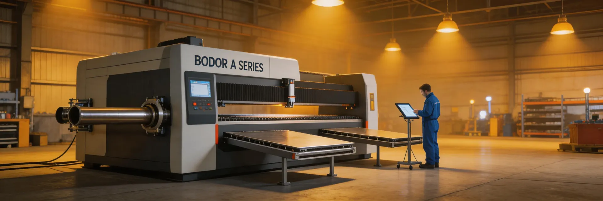 Bodor A Series combo sheet and tube laser with shuttle table